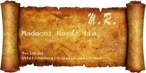 Madacsi Rozália névjegykártya