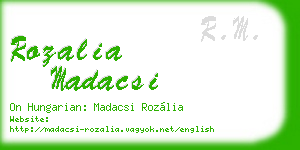 rozalia madacsi business card
